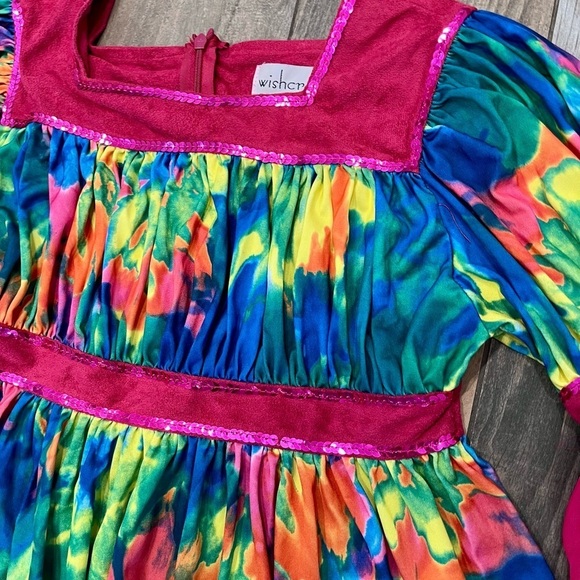 CHASING FIREFLIES Wishcraft Girl's HIPPIE CHICK 70's Halloween COSTUME sz 14 - Picture 5 of 13